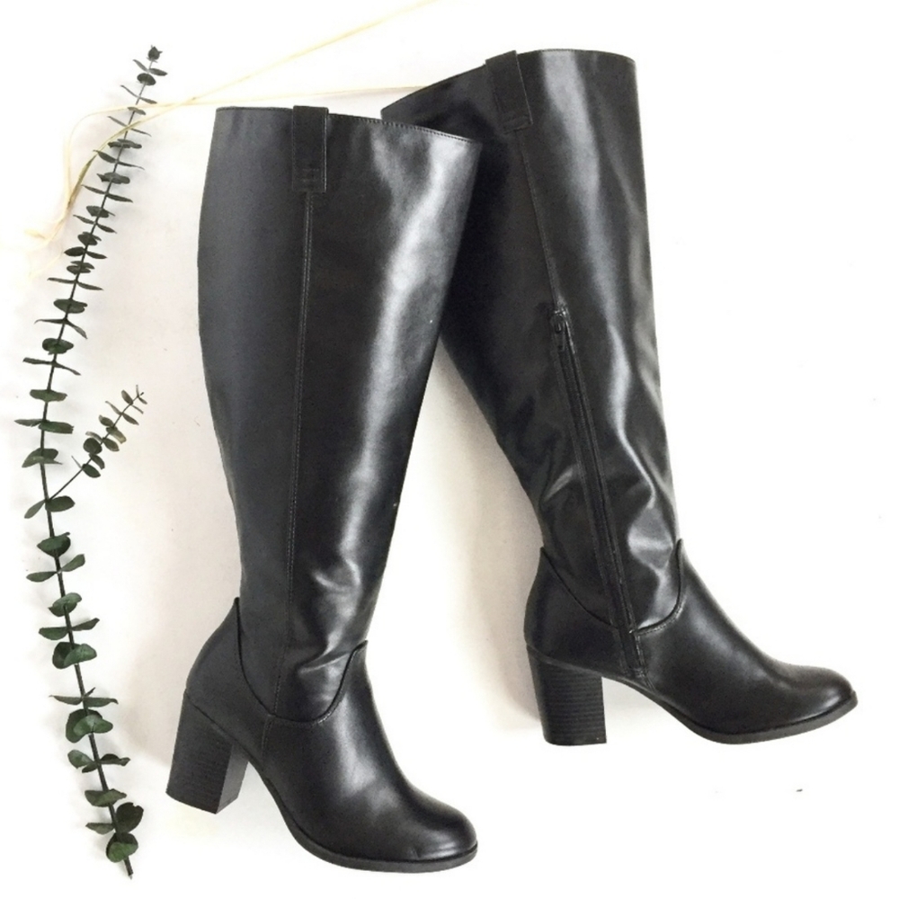Dexflex Black Tall Boots with Heels